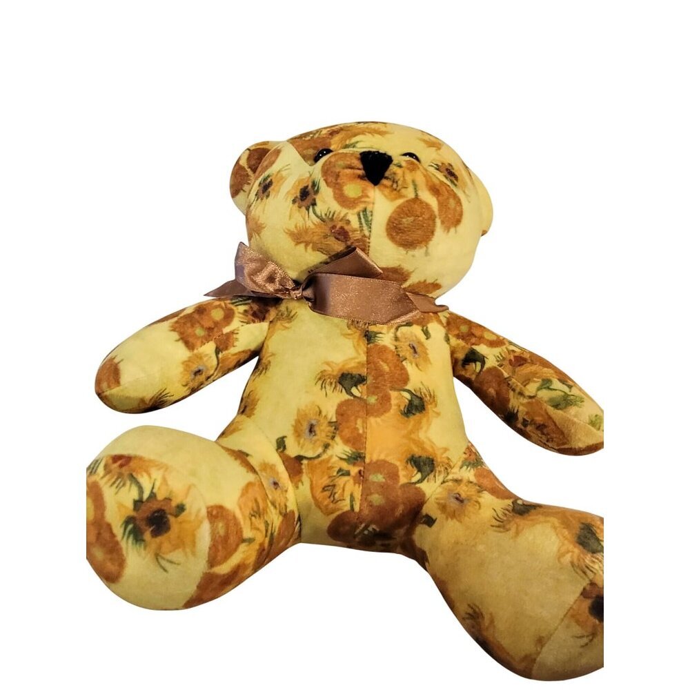 Vtg Van Gogh Exhibit Teddy Bear Sunflower Immersive Experience Green BrownVinta - Picture 2 of 12